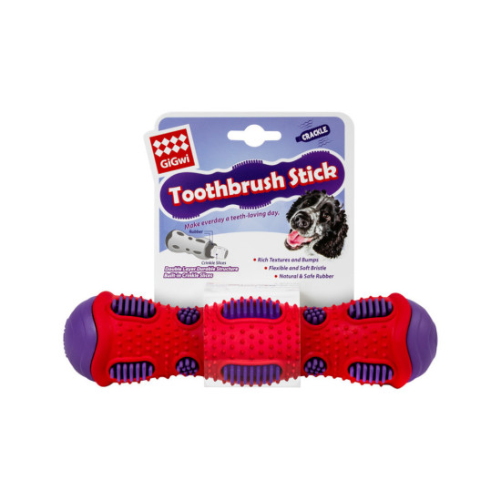 Іграшка для собак GiGwi Toothbrush Stick з ефектом тріску 21 см (2254)