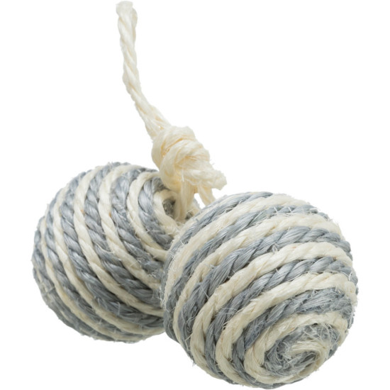 Іграшка для котів Trixie Два м'ячики на мотузці 4.5 см (4011905040776)