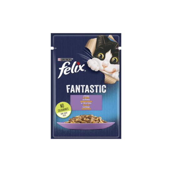 Вологий корм для кішок Purina Felix Fantastic з ягням у желе 85 г (7613039838969)