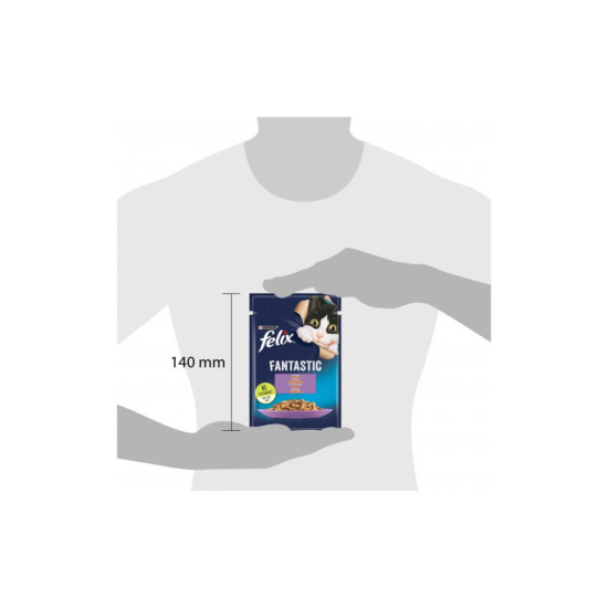 Вологий корм для кішок Purina Felix Fantastic з ягням у желе 85 г (7613039838969)