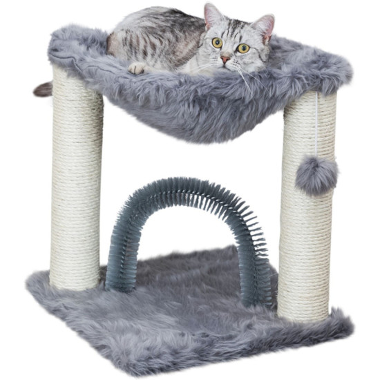 Дряпка (кігтеточка) для котів Trixie Baza зі щіткою 41х41х50 см сіра (4011905445489)