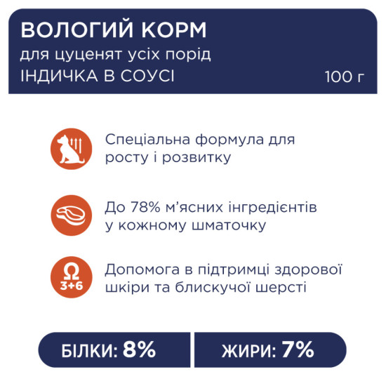 Вологий корм для собак Club 4 Paws для цуценят з індичкою в соусі 100 г (4820215363198)