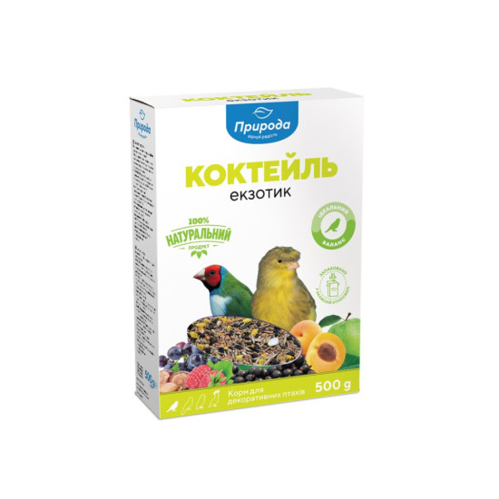 Корм для птахів Природа Коктейль «Екзотик» для амадин та канарок 500 г (4823082410293)