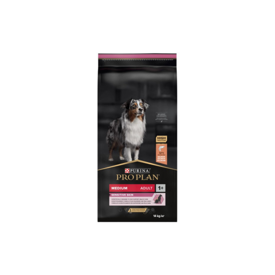 Сухий корм для собак Purina Pro Plan Dog Medium Adult Sensitive Skin з лососем і рисом 14 кг (7613035120464)