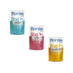 Вологий корм для собак Monge Dog Grill Mix Chicken and Turkey, Beef, Cod Fish 12*100 г (8009470017510)