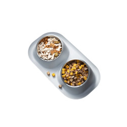 Посуд для котів Lapka Годівниця подвійна на підставці (LPK-25)