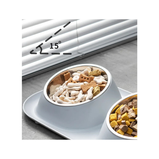 Посуд для котів Lapka Годівниця подвійна на підставці (LPK-25)