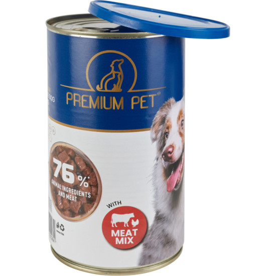 Консерви для собак PREMIUM PET М'ясне асорті шматочки в соусі 1.240 г (4820255192284)