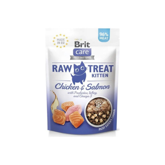 Ласощі для котів Brit Care Raw Treat Kitten Freeze-dried 40 г - курка та лосось (8595602569533)