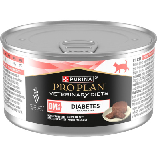 Вологий корм для кішок Purina Pro Plan Veterinary Diets DM ST/OX Diabetes Management Регулювання надходження глюкози 195 г (8445290105233)