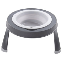 Посуд для собак Dexas Миска одинарна на складній підставці-велика 960 мл світло-сіра (0084297309121)