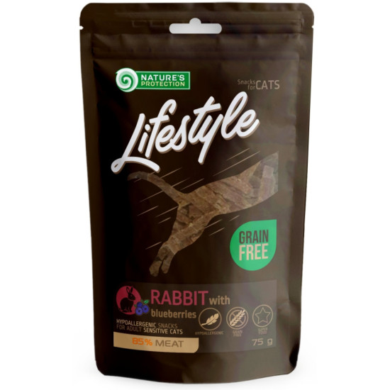Ласощі для котів Nature's Protection Lifestyle Rabbit with blueberries 75 г (SNK46148)