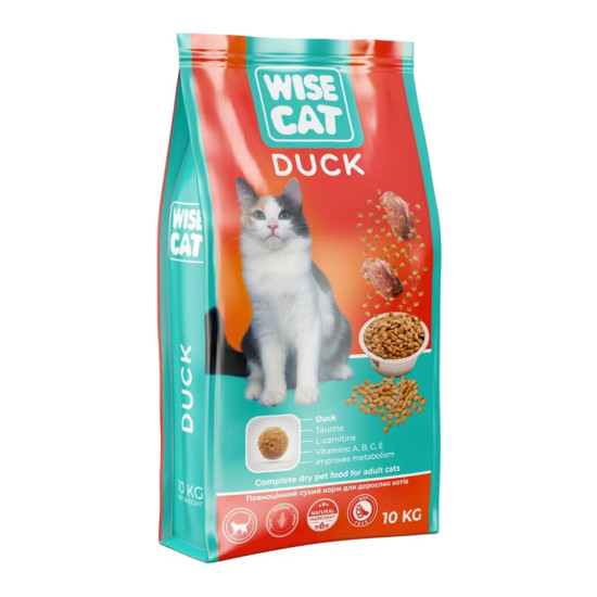 Сухий корм для кішок Wise Cat Duck 10 кг (4820111141593)