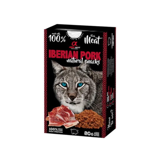 Ласощі для котів Alpha Spirit Cat Iberian Pork Natural Snacks з іберійською свининою 80 г (8436586311810)