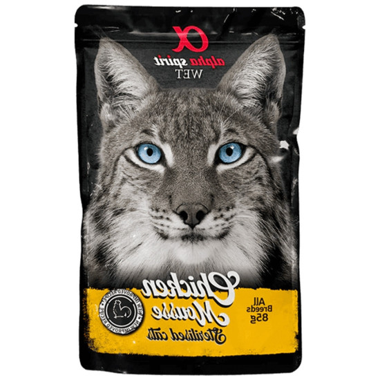 Вологий корм для кішок Alpha Spirit для стерилізованих старше 1 року з куркою 85 г (8436586311605)