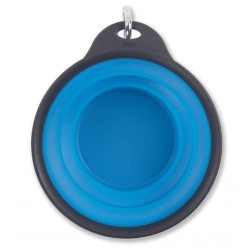 Посуд для собак Dexas Дорожня складна миска Тревел Кап з карабіном велика 480 мл (блакитна) (0084297309176)