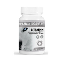 Вітаміни для собак Unicum PREMIUM зуби та кістки 100 табл. (4820150201845)