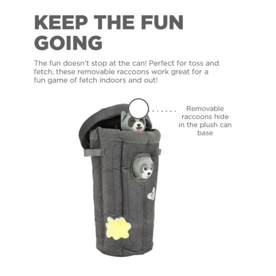 Іграшка для собак Outward Hound Єнот пазл-схованка сіра (0700603704984)