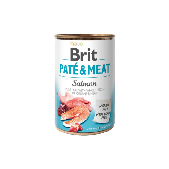 Вологий корм для собак Brit Care Pate and Meat для дорослих собак з лососем (8595602557462)