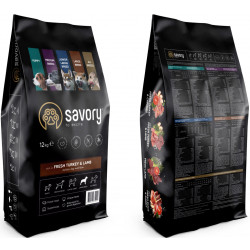 Сухий корм для собак Savory Medium Breed rich in Fresh Turkey and Lamb 12 кг (4820232630273)