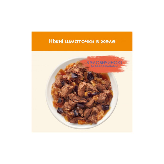 Вологий корм для кішок Purina Cat Chow Adult з яловичиною та баклажанами в желе 85г (7613036595025)