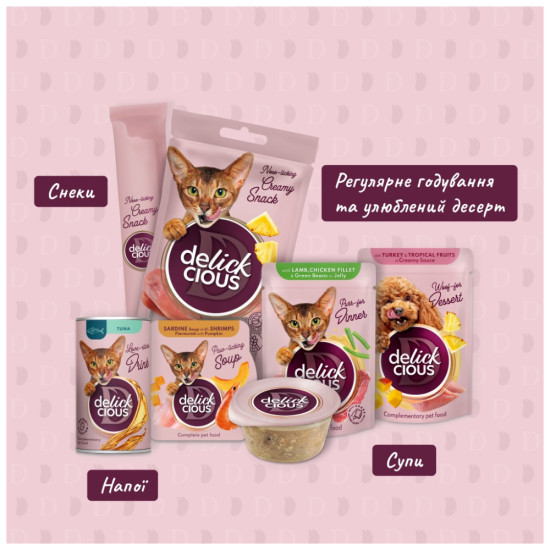 Вологий корм для кішок Delickcious борщ з яловичиною 85 г (4820269147027)