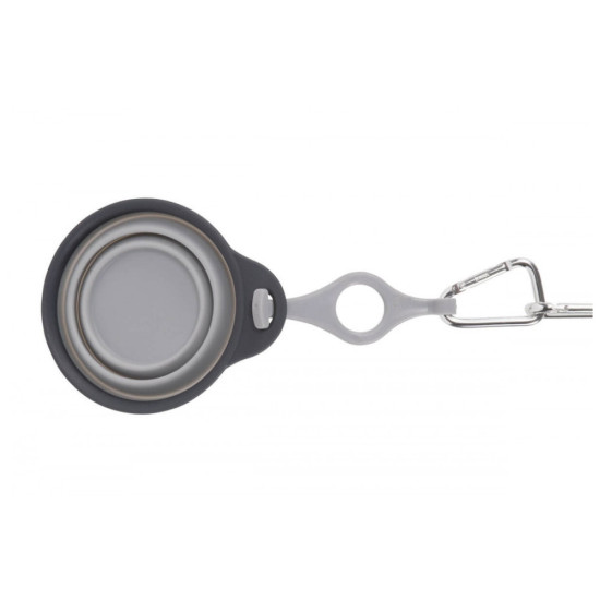 Посуд для собак Dexas Дорожня складна миска Тревел Кап з кріпленням на пляшку 240 мл (світло-сіра) (0084297308971)