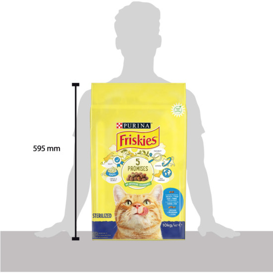 Сухий корм для кішок Purina Friskies Sterile з лососем і овочами 10 кг (7613033205064)