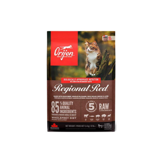 Сухий корм для кішок Orijen Regional Red зі смаком м'яса та риби 5.4 кг (0064992282547)