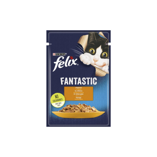 Вологий корм для кішок Purina Felix Fantastic з куркою в желе 85 г (7613039788097)