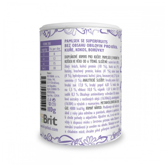 Ласощі для котів Brit Care Cat Snack Superfruits Kitten 100 г (8595602521425)