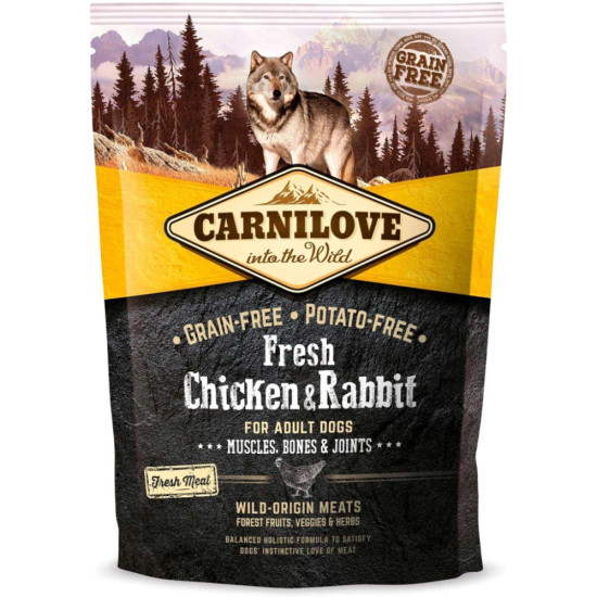Сухий корм для собак Carnilove Fresh Chicken and Rabbit for Adult dogs 1.5 кг (8595602527502)