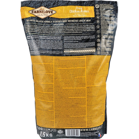 Сухий корм для собак Carnilove Fresh Chicken and Rabbit for Adult dogs 1.5 кг (8595602527502)