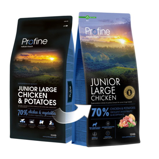 Сухий корм для собак Profine Junior Large Chicken and Potatoes для цуценят та юніорів великих порід 12 кг (8595602569960)