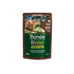 Вологий корм для кішок Monge BWild Cat Free Wet з м'яса буйвола та овочами 85 г (8009470012751)