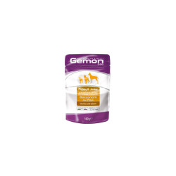 Вологий корм для собак Gemon Dog Wet Puppy&Junior шматочки з куркою 100 г (8009470300636)