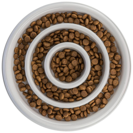 Посуд для собак Trixie Миска пластикова для повільного годування 450 мл/23 см (сіра) (4011905250298)