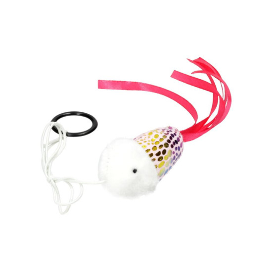 Іграшка для котів Hippie Pet Рибка з мотузкою рожева 7.5 см (HIPCT2304008RO)