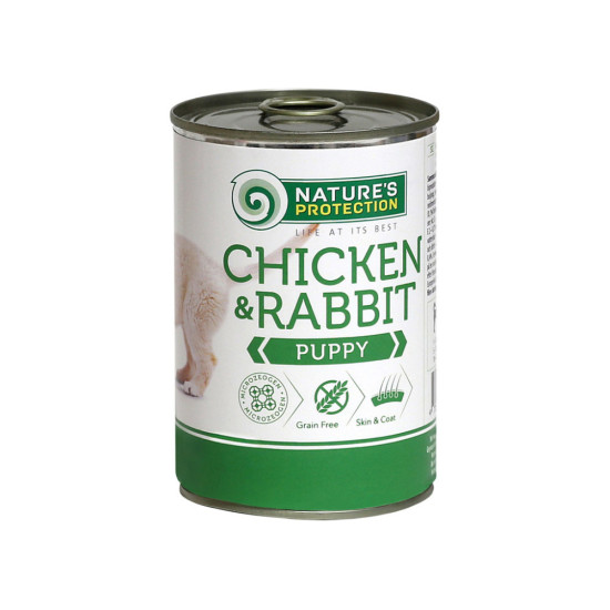 Консерви для собак Nature's Protection Puppy Chicken&Rabbit 400 г (KIK45090)
