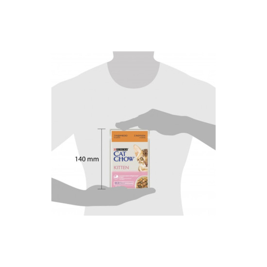 Вологий корм для кішок Purina Cat Chow Kitten з індичкою та цукіні в желе 85г (7613036595001)