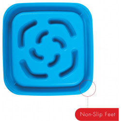 Посуд для собак Dexas Миска Slow Maze Feeder квадратна для повільного годування 960 мл блакитна (0084297309756)