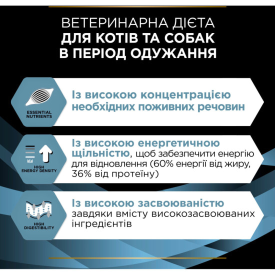 Вологий корм для кішок Purina Pro Plan Veterinary Diets CN Convalescence Одужання після операцій Мус для котів та собак 195 г (8445290092939)
