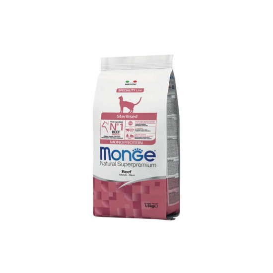 Сухий корм для кішок Monge Cat Sterilised з яловичиною 1.5 кг (8009470005524)