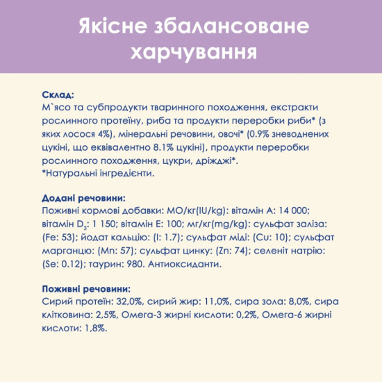 Вологий корм для кішок Purina Cat Chow Sensitive з Лососем та Цукіні в желе 85 г (8445290426574)