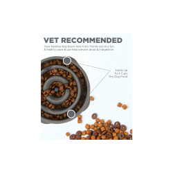 Посуд для собак Outward Hound Миска-лабіринт Fun Feeder Дроп середня сіра (0700603698917)